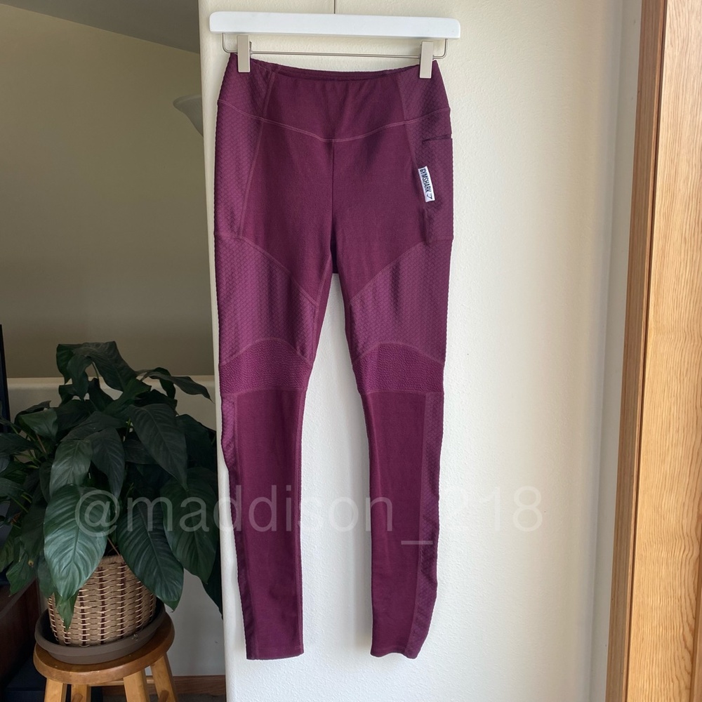 Gymshark True Texture High Rise Leggings Dark Ruby Small